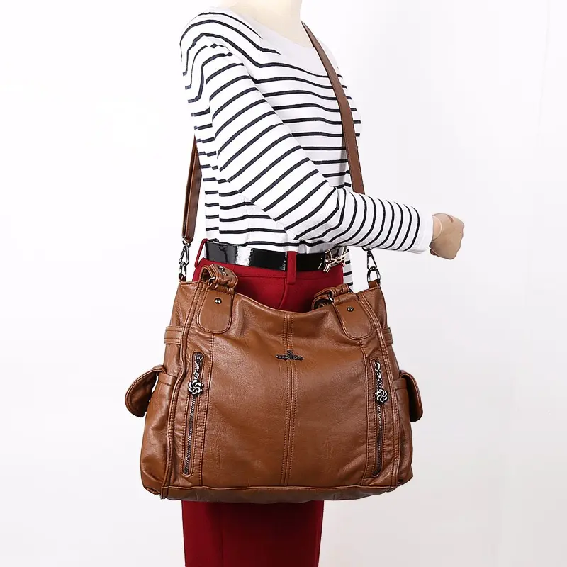  Bag Women Handbag Fashion Shoulder Bag Top-handle Handbag Large Satchel Soft Tote Bag PU Leather Crossbody Bags Purse