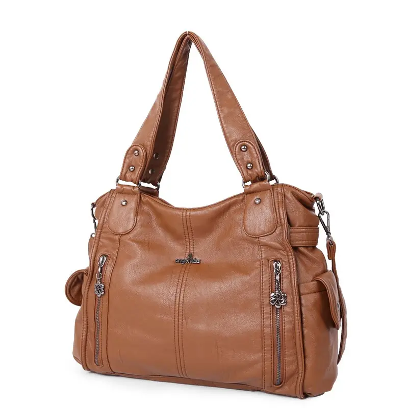  Bag Women Handbag Fashion Shoulder Bag Top-handle Handbag Large Satchel Soft Tote Bag PU Leather Crossbody Bags Purse