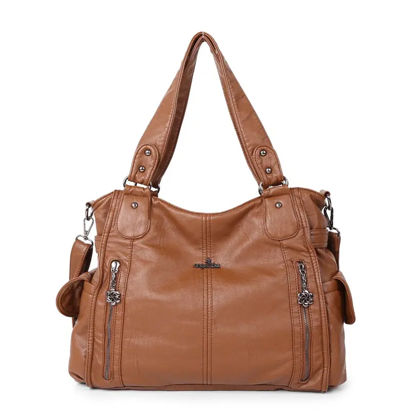  Bag Women Handbag Fashion Shoulder Bag Top-handle Handbag Large Satchel Soft Tote Bag PU Leather Crossbody Bags Purse