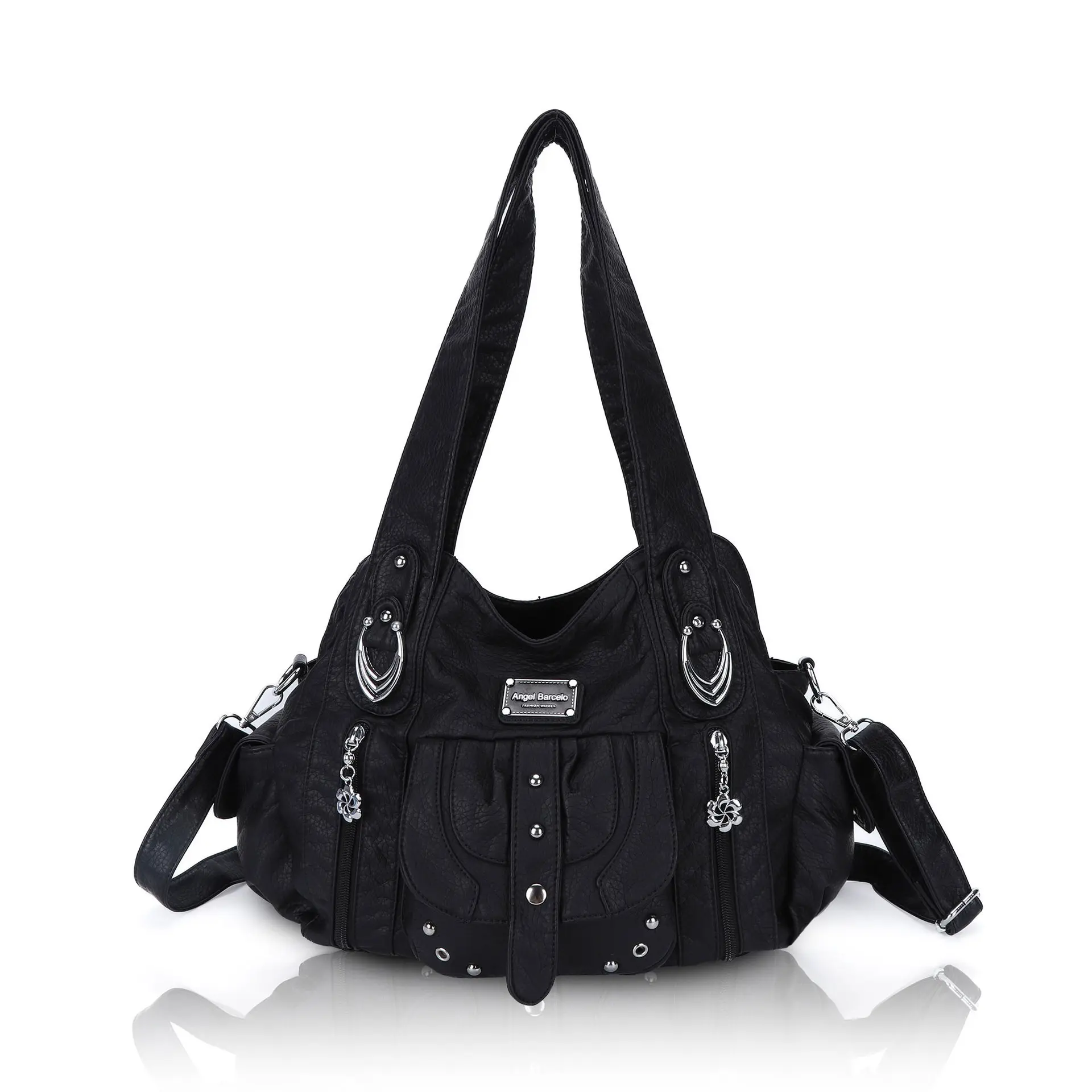  Women's Bag Handbags Large PU Shoulder Bag Satchel Top-handle Handbag Dyeing Dumpling Pack Multi-pockets Crossbody Bag