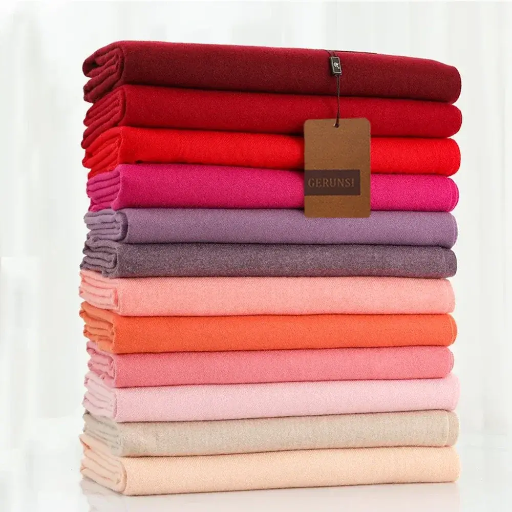 2024 Winter Cashmere Scarf Women Thick Warm Pashmina Shawls Wraps Solid Color Tassel Lady Blanket Echarpe Bufanda Hijab