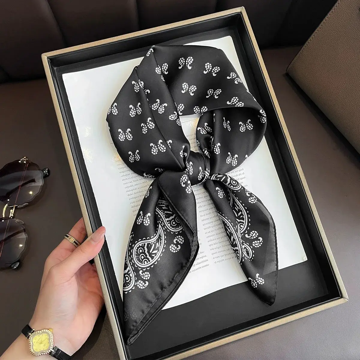 Fashion Luxury Brand 70cm Silk Feel Square Scarf Women Neck Tie Female Hair Bandana Headkerchief Shawl Wrap Hijab Echarpe