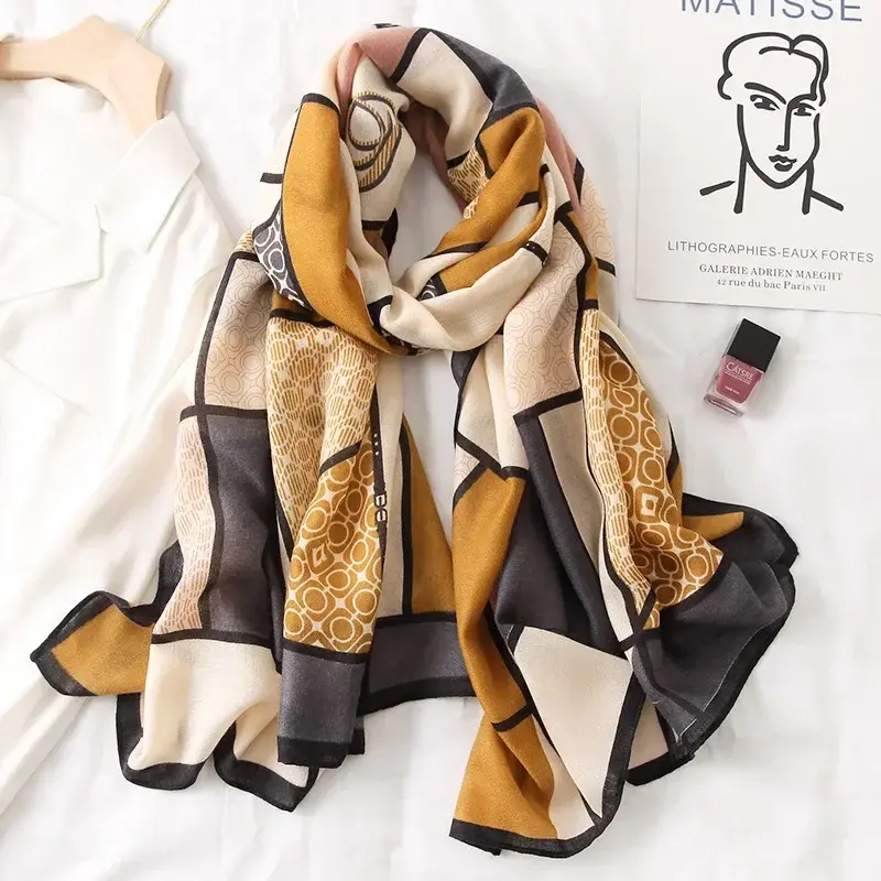 2025 Spring New Pashmina Shawl Lady Wrap Warm Winter Scarves Design Print Female Foulard Beach Stoles Scarf
