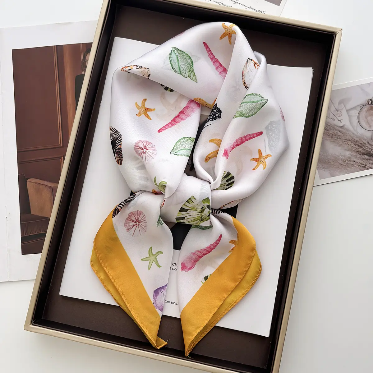 2025 New Satin Print Scarf Women Scarves Bandana Hijab Neckerchief Shawl Kerchief Summer Hair Band Foulard Lady Luxury