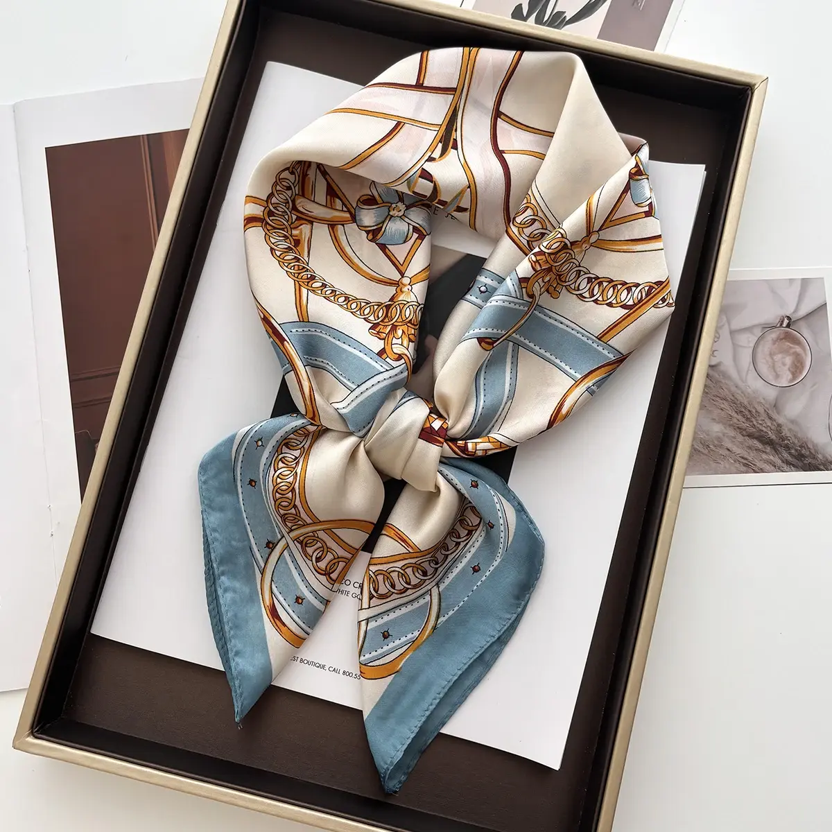 New Square Scarf Women Retro Paisley Cashew Print Neckerchief Female Foulard Head Hijab Hairband Soft Neck Bag Ribbon