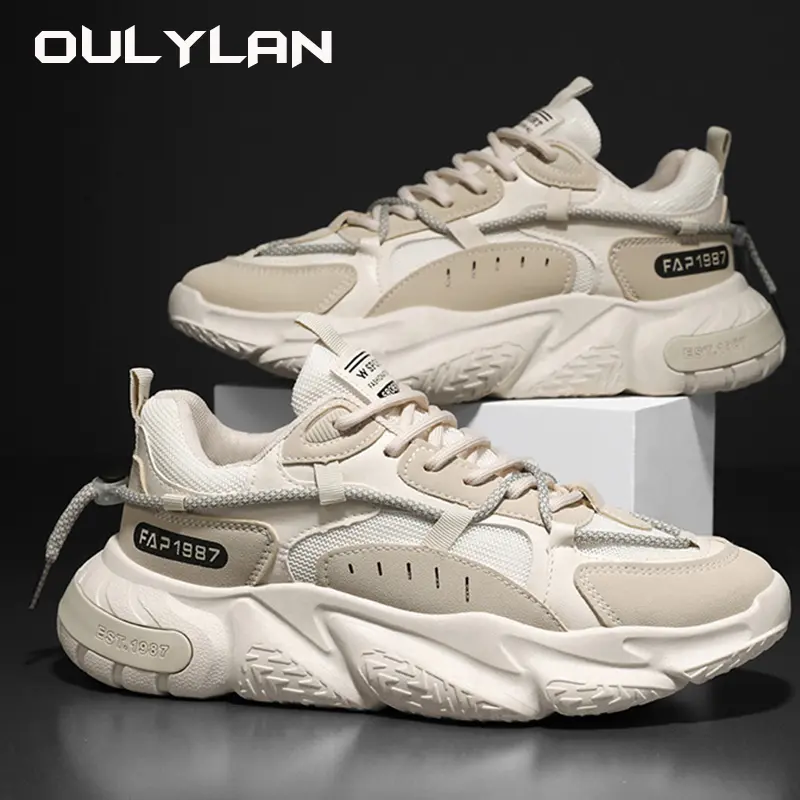 Sneakers Trend Versatile Height Increasing Men's Shoes Autumn Breathable Mesh Sports Shoes Casual Anti slip Running Shoes