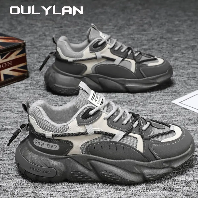 Sneakers Trend Versatile Height Increasing Men's Shoes Autumn Breathable Mesh Sports Shoes Casual Anti slip Running Shoes