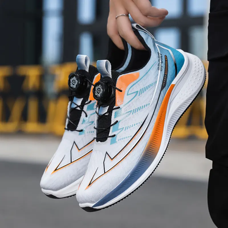 Fashion Lightweight Sport Shoes Men Breathable Comfortable Abrasion Resistant Anti Slip Thick Soft Sole Outdoor Casual Sneaker