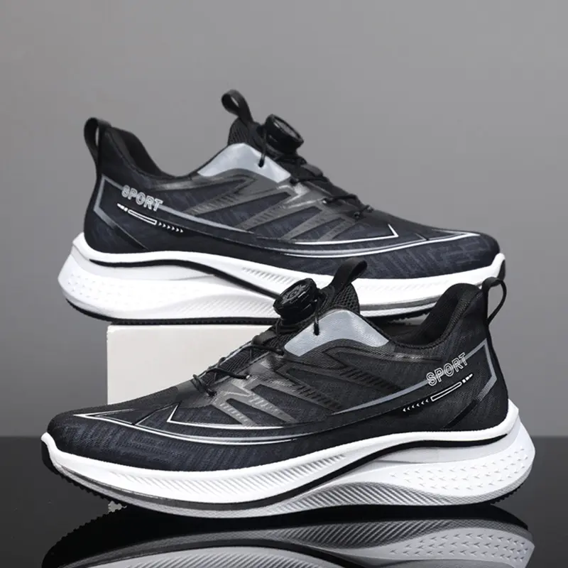 Fashion Lightweight Sport Shoes Men Breathable Comfortable Abrasion Resistant Anti Slip Thick Soft Sole Outdoor Casual Sneaker