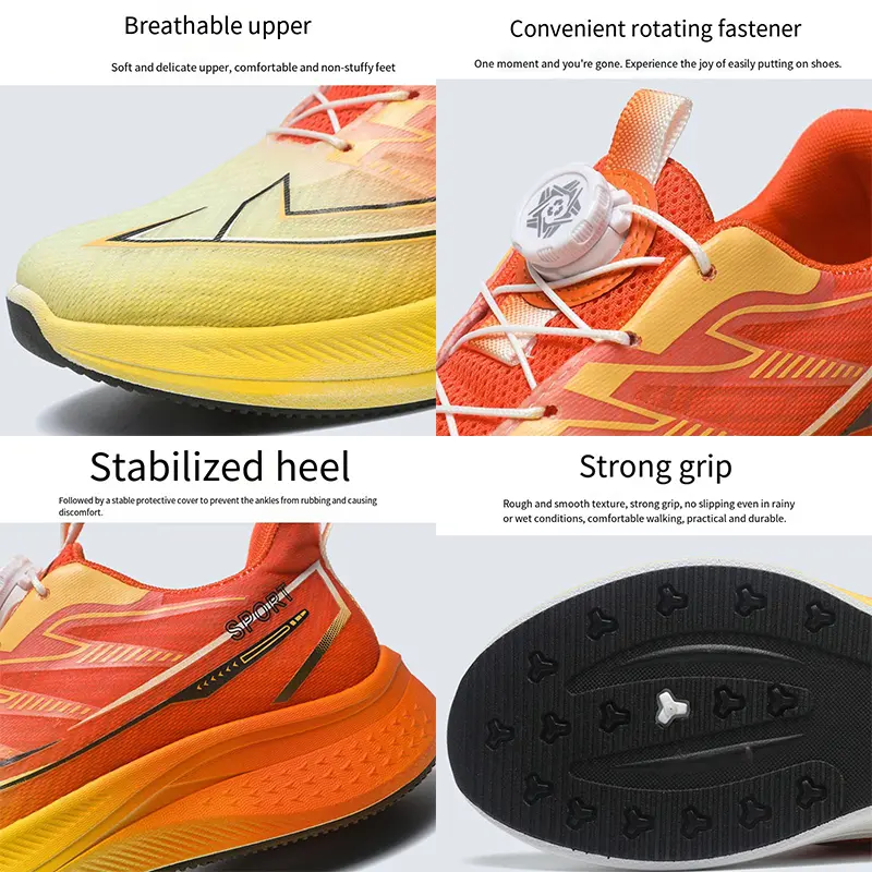 Fashion Lightweight Sport Shoes Men Breathable Comfortable Abrasion Resistant Anti Slip Thick Soft Sole Outdoor Casual Sneaker