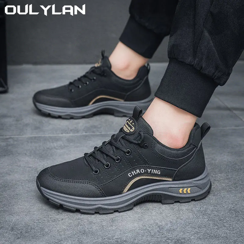 Oulylan Outdoor Hiking Shoes Soft Sole Breathable Sports Shoe Footwear Men Running Sneakers Outdoor Thick Soles Comfortable