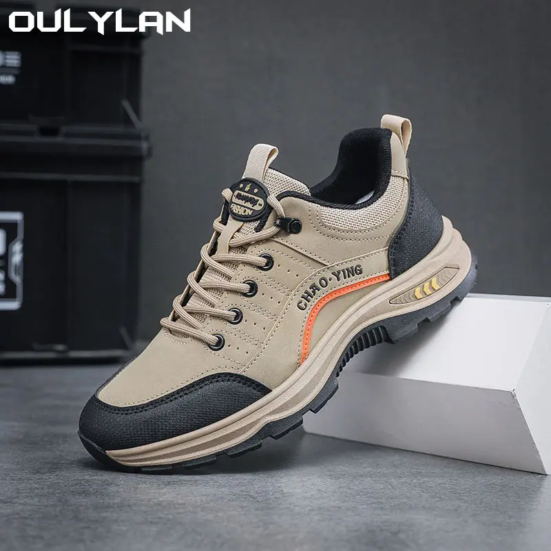 Oulylan Outdoor Hiking Shoes Soft Sole Breathable Sports Shoe Footwear Men Running Sneakers Outdoor Thick Soles Comfortable