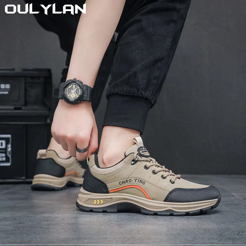 Oulylan Outdoor Hiking Shoes Soft Sole Breathable Sports Shoe Footwear Men Running Sneakers Outdoor Thick Soles Comfortable