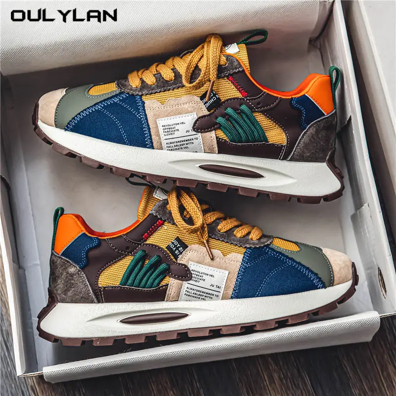 2025 Men's Fashionable Low-top Lace-up Casual Sneakers Lightweight Thick-soled Sports Shoes Running Walking Shoes