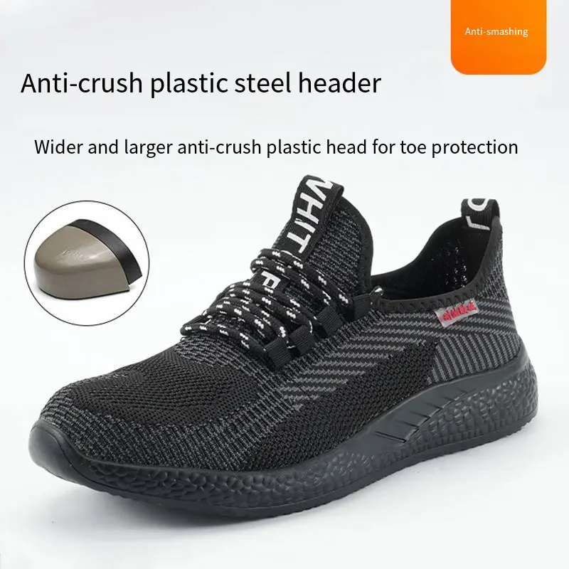 Safety Protective Shoes Men Mesh Breathable Lightweight Anti-Smashing Anti-Stabbing Anti-slip Wear-resistant Shoes