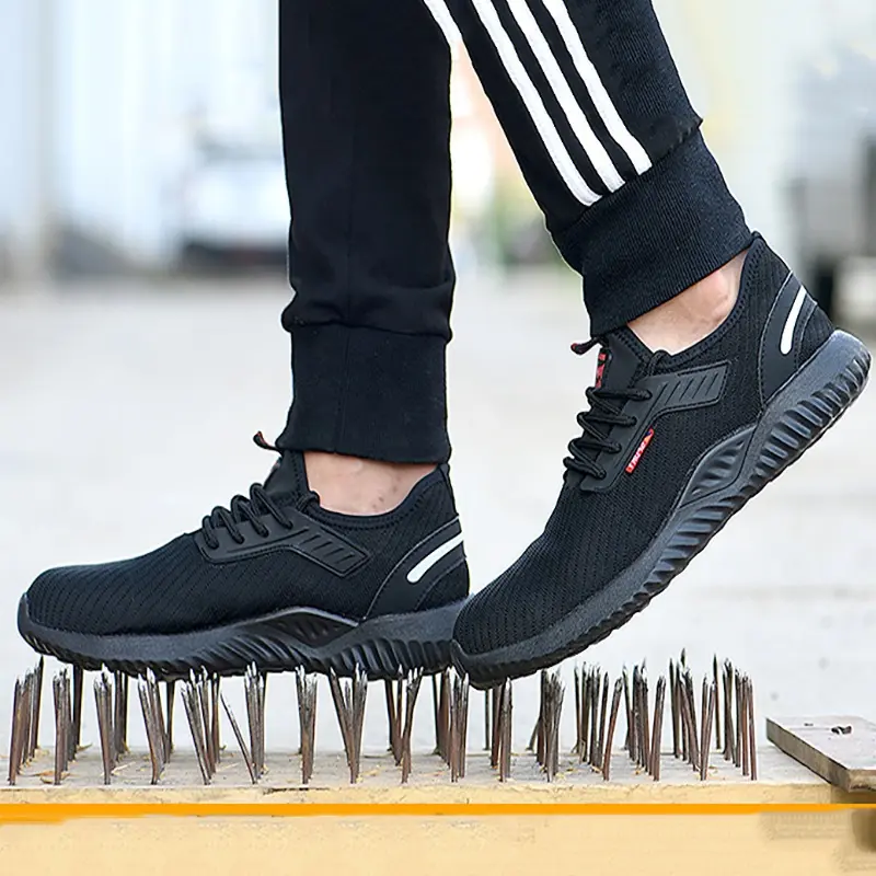 Classic Non-Slip Safety Work Shoes Men Anti-Smashing Anti-Piercing Lightweight Wear-Resistant Mesh Labor Shoes