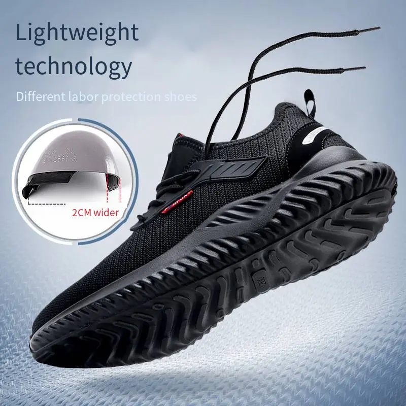 Classic Non-Slip Safety Work Shoes Men Anti-Smashing Anti-Piercing Lightweight Wear-Resistant Mesh Labor Shoes