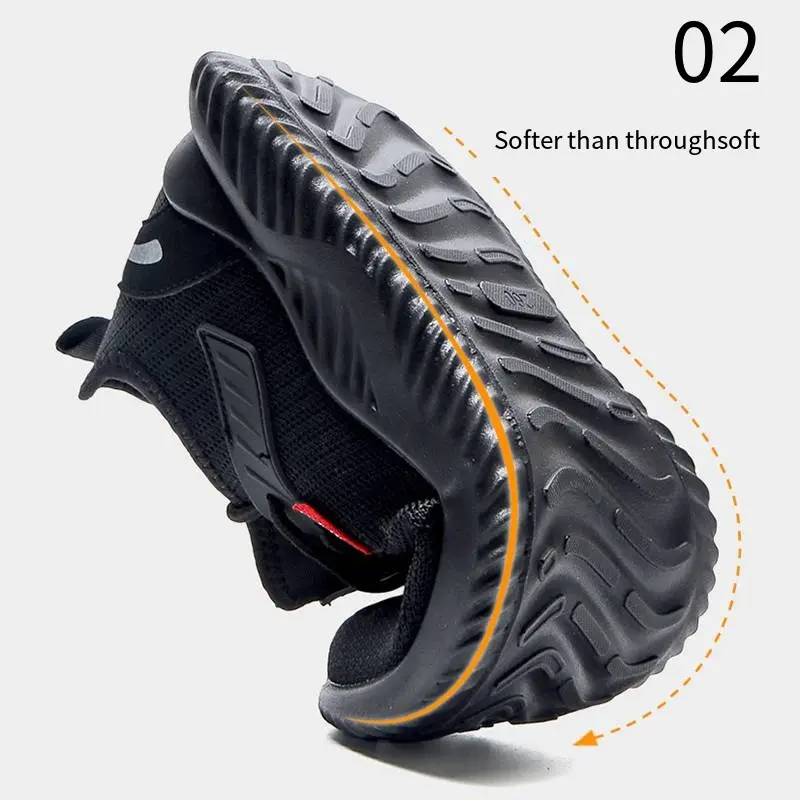 Classic Non-Slip Safety Work Shoes Men Anti-Smashing Anti-Piercing Lightweight Wear-Resistant Mesh Labor Shoes
