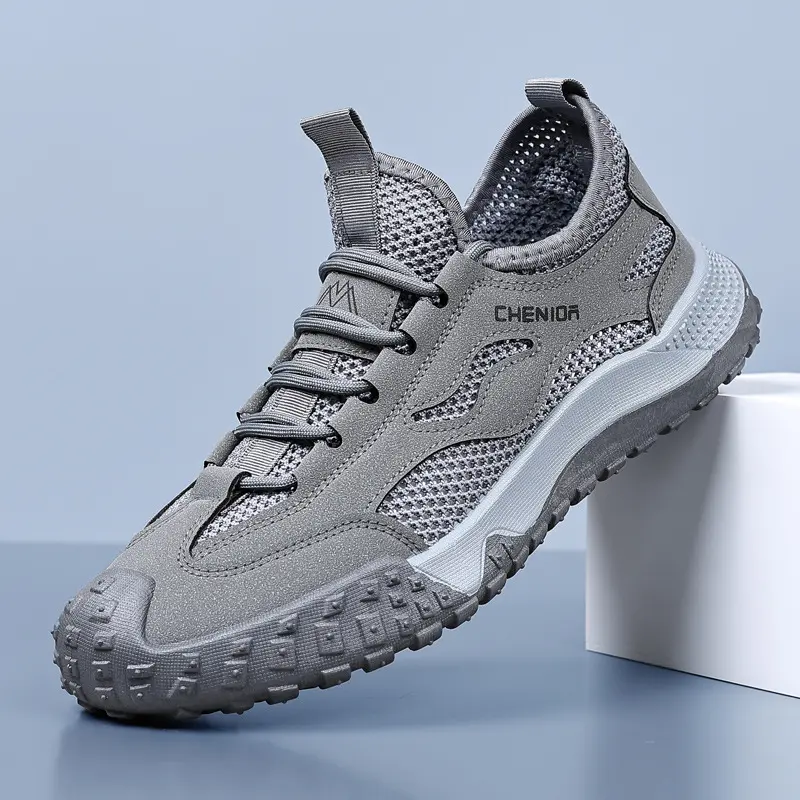 Oulylan Men's Summer Breathable Hollow Wading Shoes Mesh Outdoor Hiking Climbing Shoes Sport Non-Slip Sneaker 39-44 Size