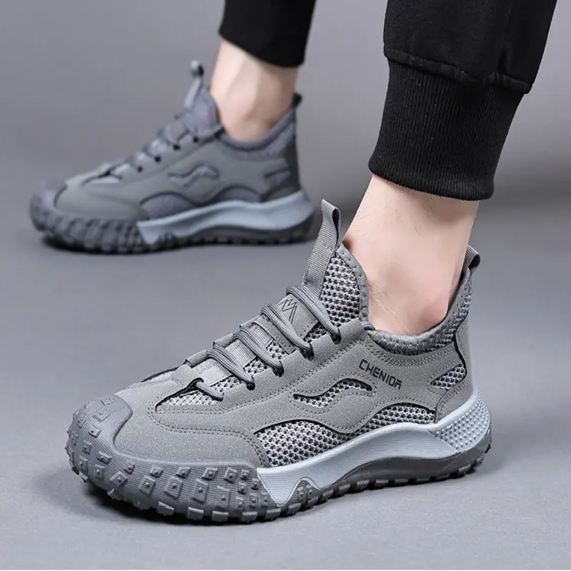 Oulylan Men's Summer Breathable Hollow Wading Shoes Mesh Outdoor Hiking Climbing Shoes Sport Non-Slip Sneaker 39-44 Size