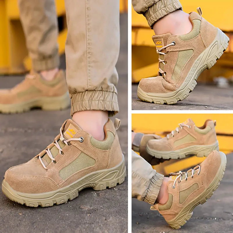 Breathable Work Shoes Men Comfortable Anti-smashing Puncture Anti Slip Abrasion Resistant Lightweight Outdoor Safety Shoes