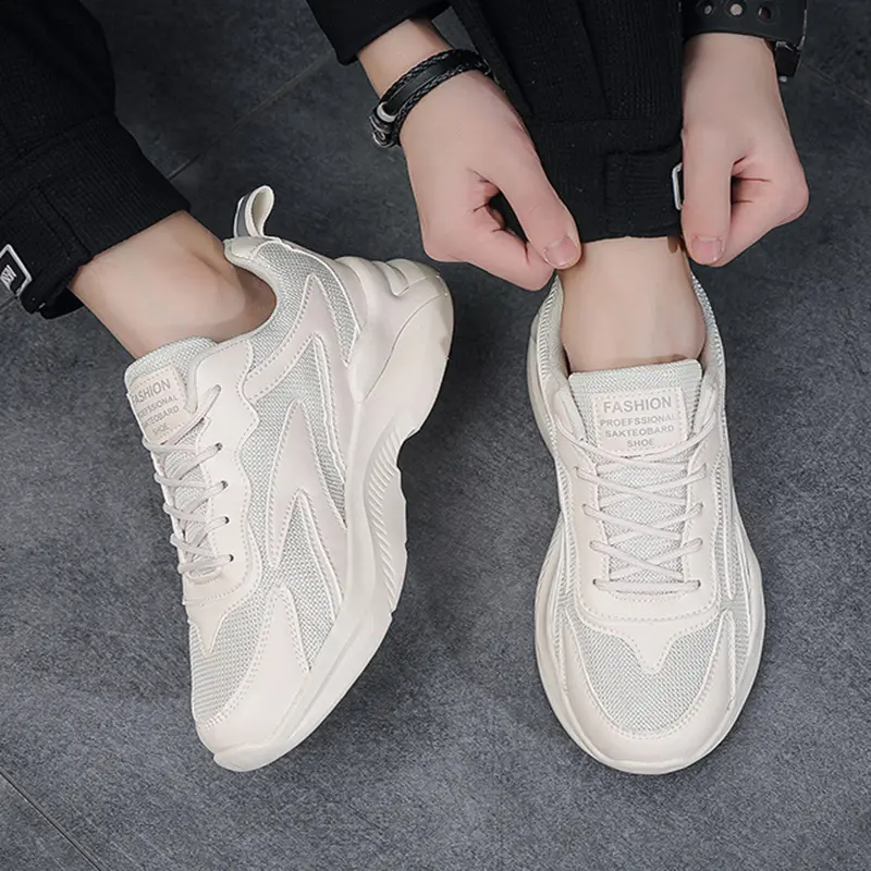 Oulylan 2025 Summer Breathable Running Sneakers Thick soled Student Men's Shoes Trendy Versatile Mesh Casual Shoes