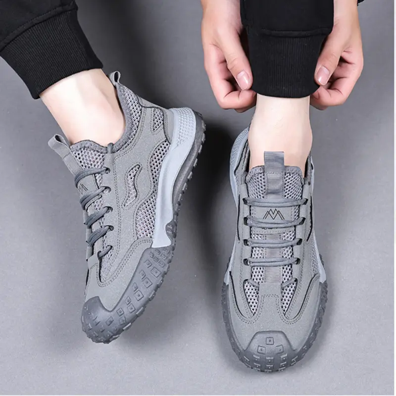 Oulylan Men's Summer Breathable Hollow Wading Shoes Mesh Outdoor Hiking Climbing Shoes Sport Non-Slip Sneaker 39-44 Size