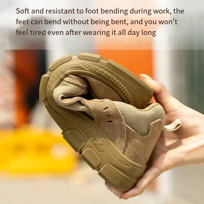 Casual Work Shoes Men Lightweight Anti-smashing Anti-piercing Wear-resistant Breathable Anti Slip Protective Safety Shoes