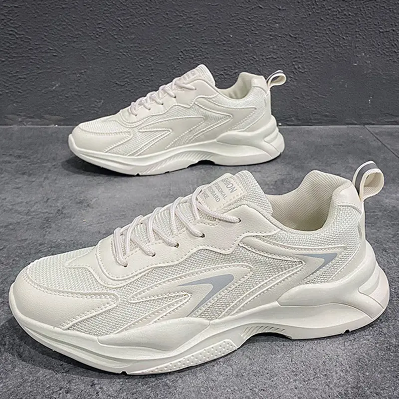 Oulylan 2025 Summer Breathable Running Sneakers Thick soled Student Men's Shoes Trendy Versatile Mesh Casual Shoes