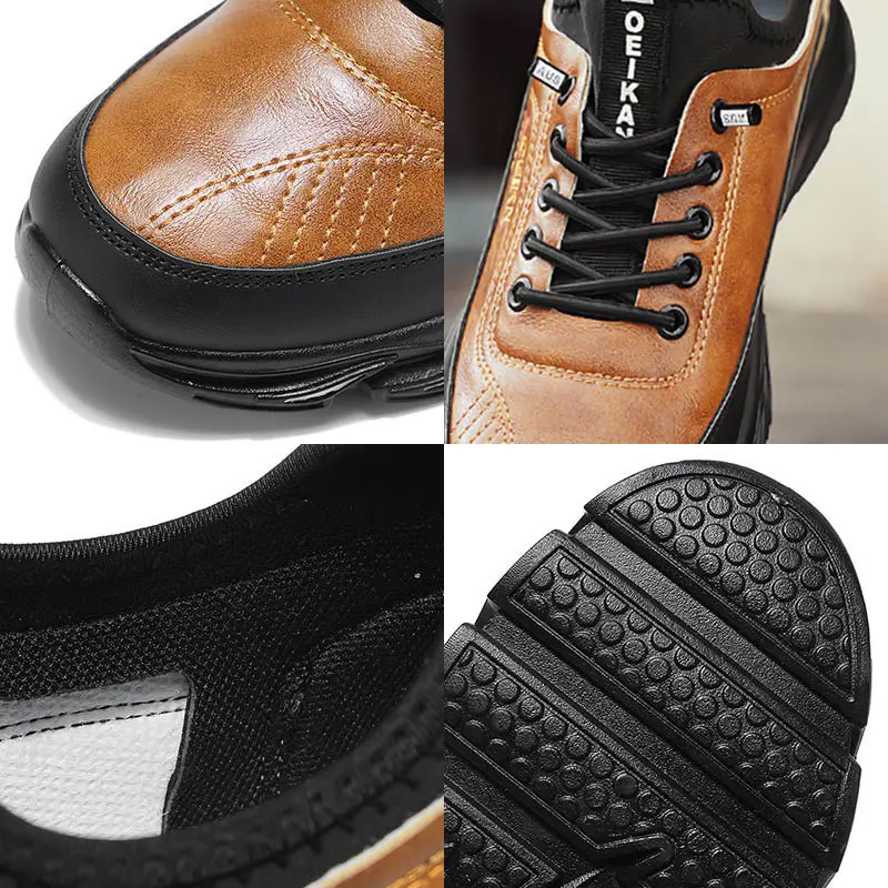 Outdoor Hiking Shoes Running Sports Shoes Leather Large-sized Men's Shoes Casual Comfortable Thick-soled Shoes