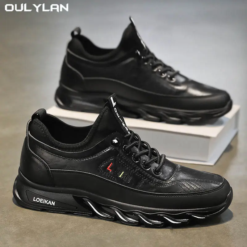 Outdoor Hiking Shoes Running Sports Shoes Leather Large-sized Men's Shoes Casual Comfortable Thick-soled Shoes