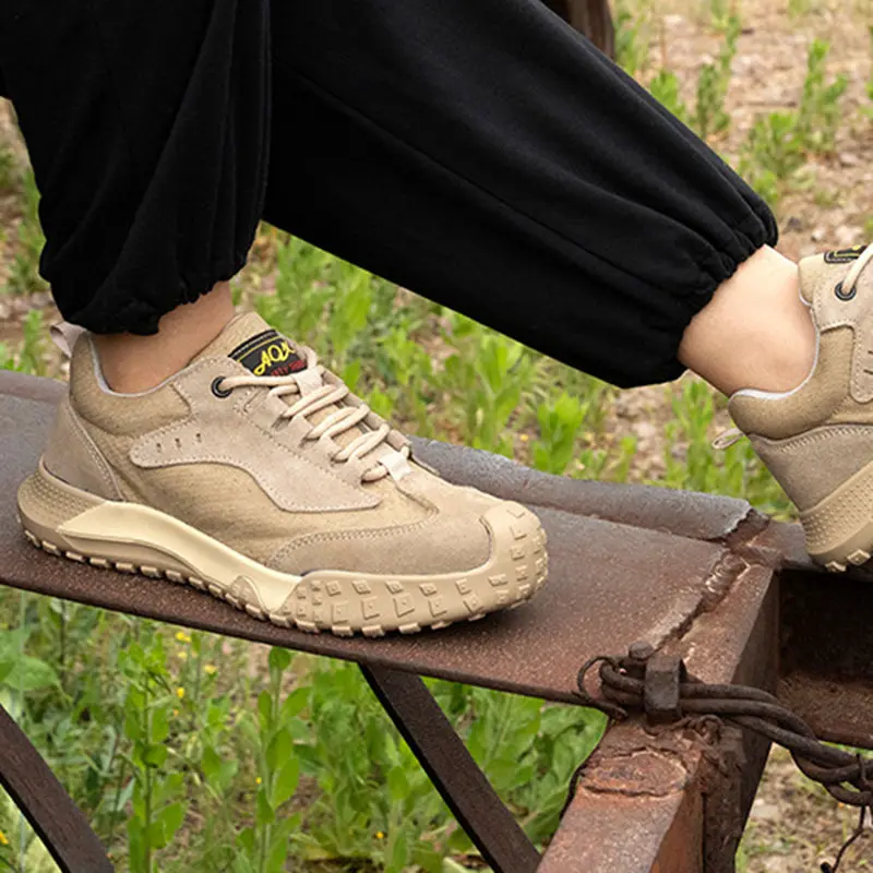 Summer Fashion Women Protective Shoes Anti Smashing Non Slip Safety Shoe Men Front Tie Sportshoes Durable Sturdy Labor Workshoes