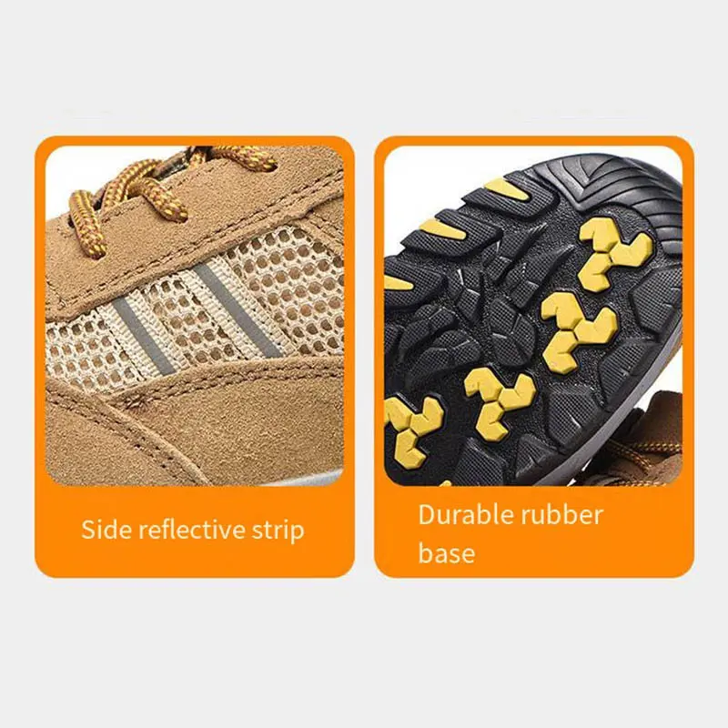 Lightweight Anti-smashing Anti-puncture Steel Toes Men's Anti-slip Work Shoes Solid Shoe Sole Electric Welding Work Shoes