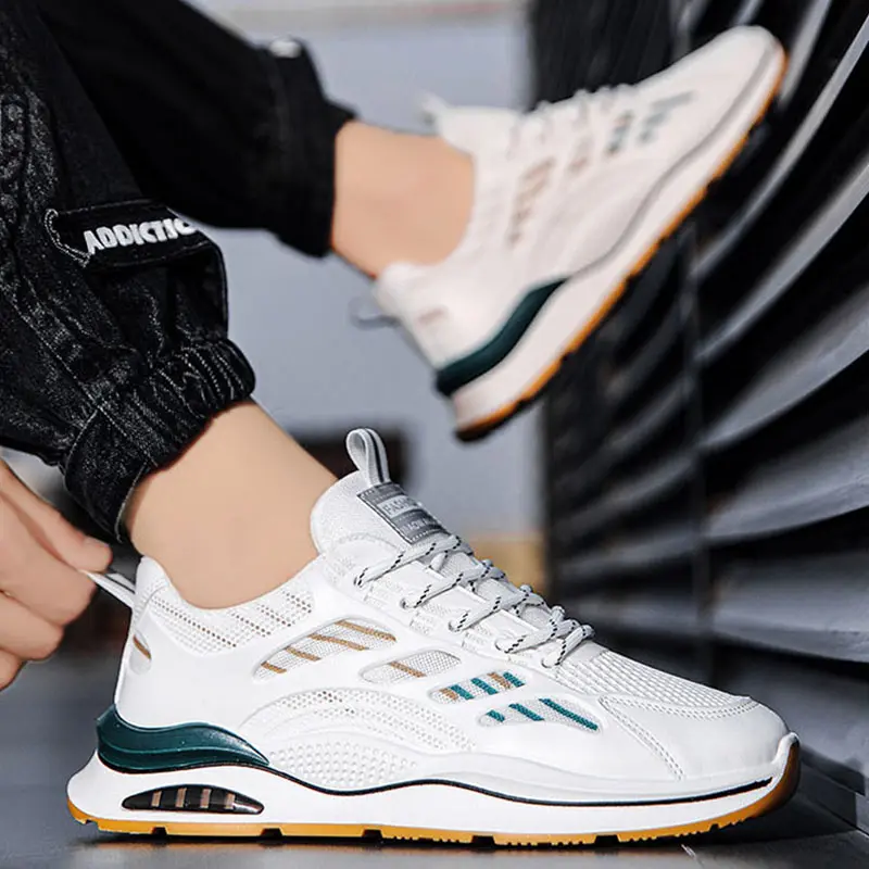 Spring Solid Color Running Shoes Men Sneakers Shallow Mouth Sneakers Breathable Wear-Resistant Sportshoe Women's Leisure Shoe