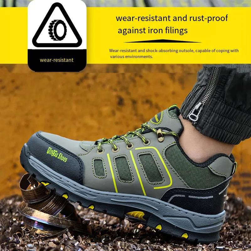 Comfortable Safety Shoes Men Anti-smashing Puncture Anti Slip Abrasion Resistant Breathable Lightweight Climbing Shoes