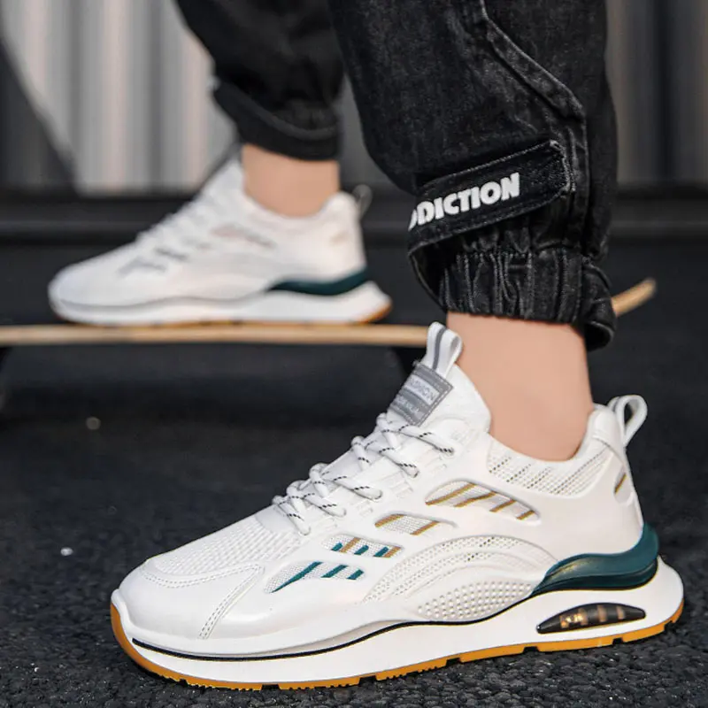 Spring Solid Color Running Shoes Men Sneakers Shallow Mouth Sneakers Breathable Wear-Resistant Sportshoe Women's Leisure Shoe