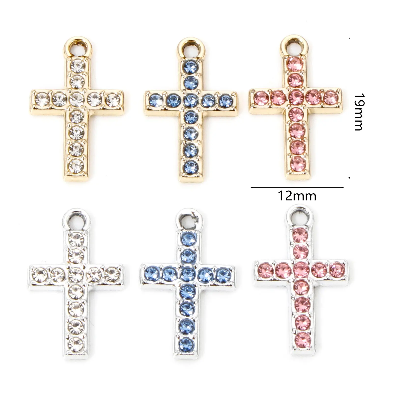 10 Piece Zinc Based Alloy Religious Cross Pendants Metal Charms For DIY Making Necklace Bracelets Jewelry Findings 19x12mm