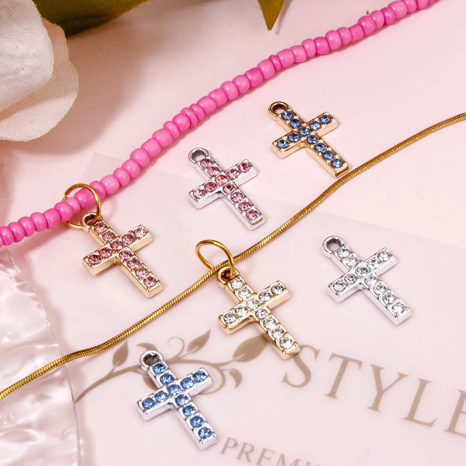 10 Piece Zinc Based Alloy Religious Cross Pendants Metal Charms For DIY Making Necklace Bracelets Jewelry Findings 19x12mm
