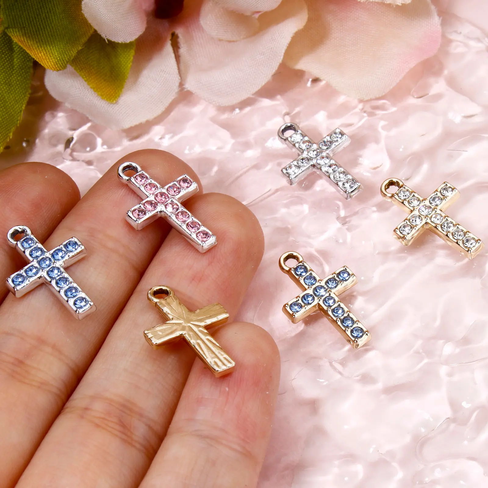 10 Piece Zinc Based Alloy Religious Cross Pendants Metal Charms For DIY Making Necklace Bracelets Jewelry Findings 19x12mm