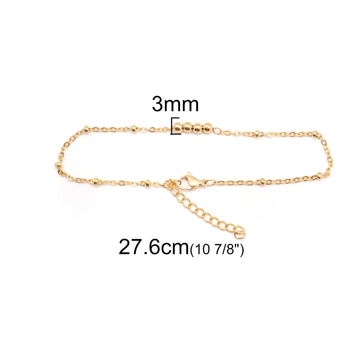 304 Stainless Steel Anklet Gold Color Chain Anklets For Women on the foot Jewelry Summer Party leg Gifts Adjustable ,1 Piece