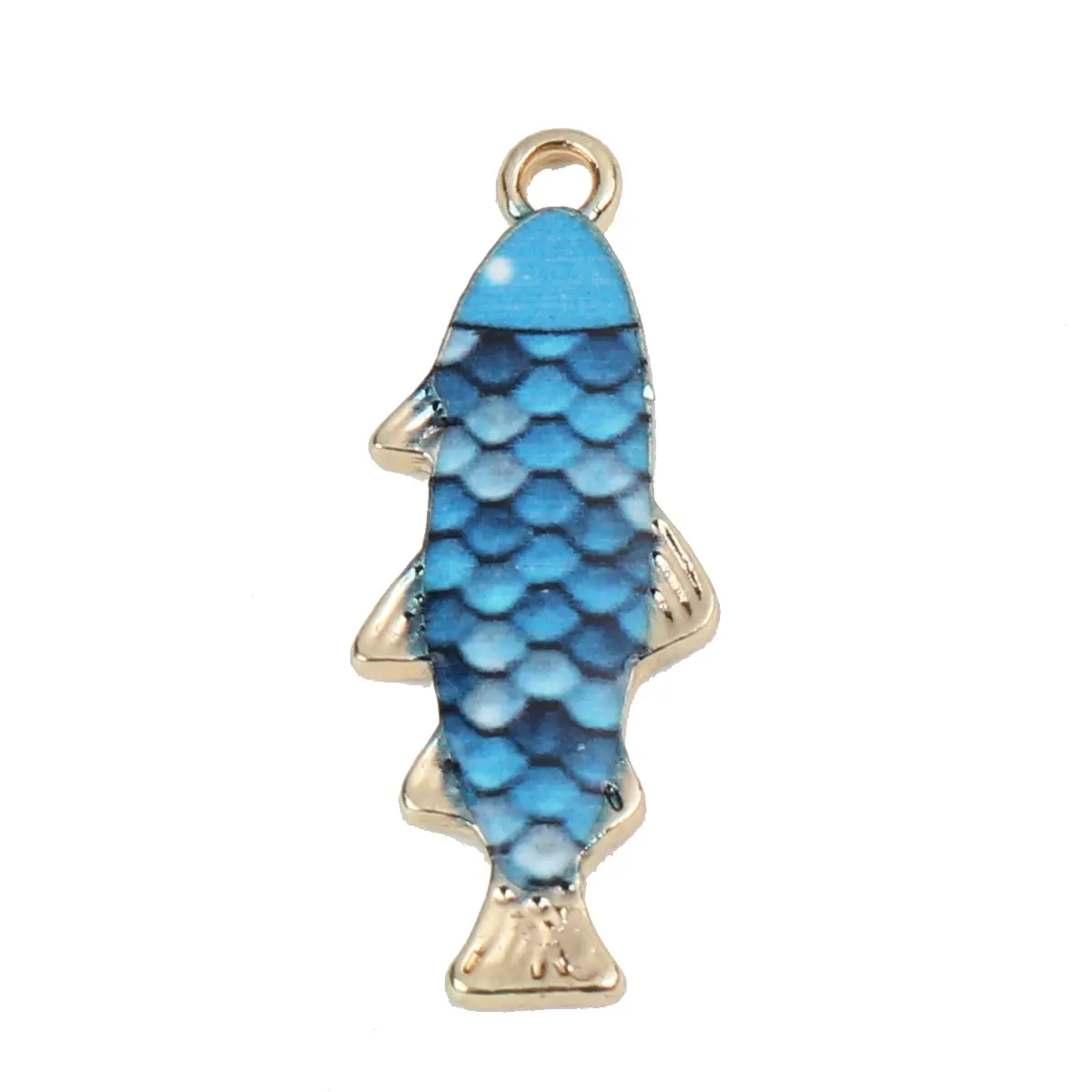 10 Piece Zinc Based Alloy Ocean Jewelry Charms Fish Animal Enamel Pendants For DIY Necklace Bracelet Making 27mm x11mm