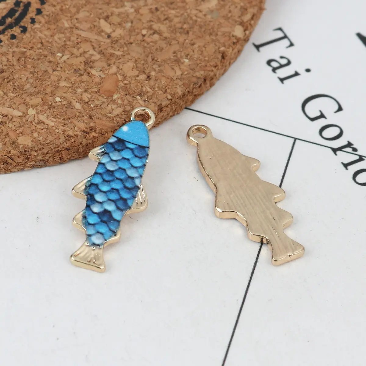 10 Piece Zinc Based Alloy Ocean Jewelry Charms Fish Animal Enamel Pendants For DIY Necklace Bracelet Making 27mm x11mm