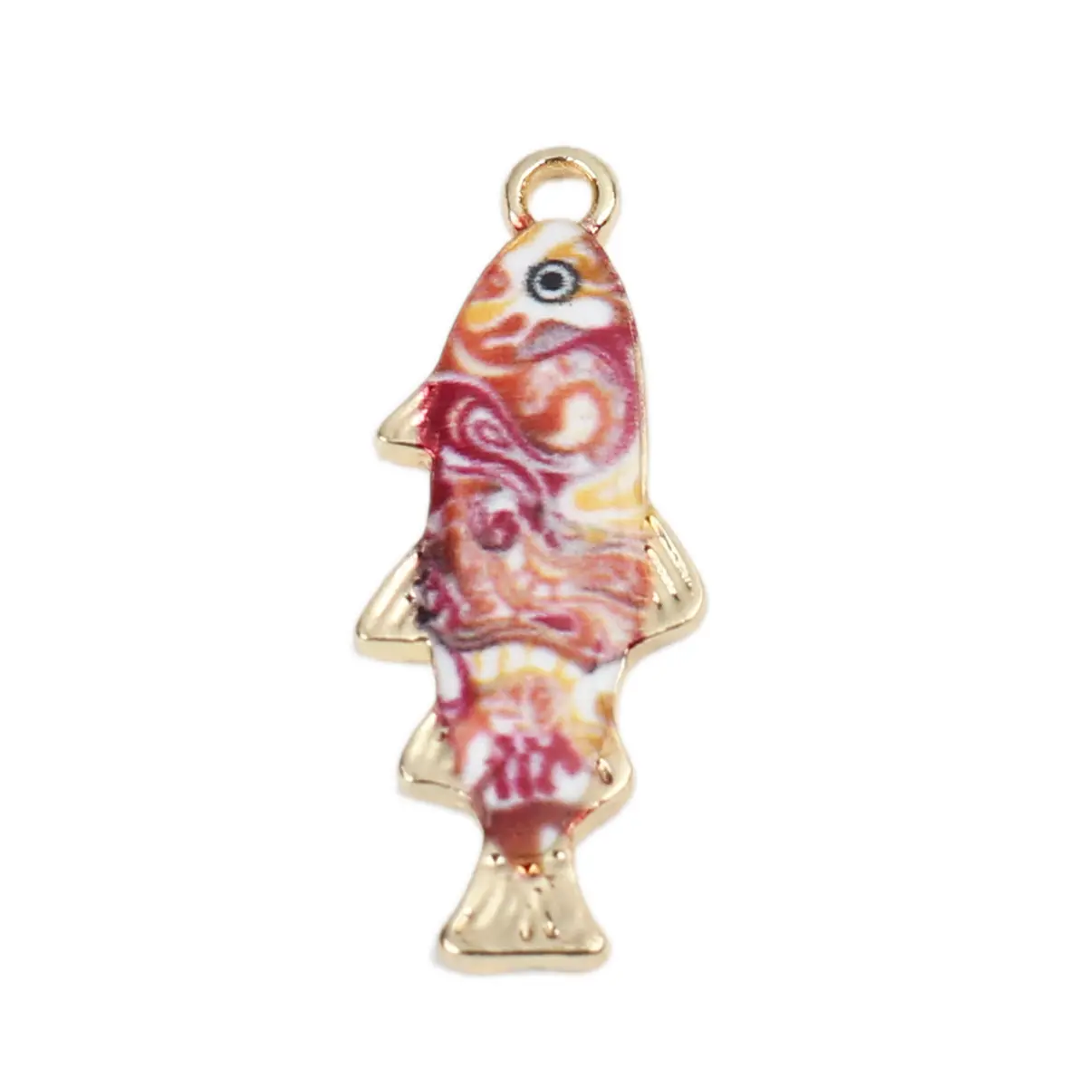 10 Piece Zinc Based Alloy Ocean Jewelry Charms Fish Animal Enamel Pendants For DIY Necklace Bracelet Making 27mm x11mm