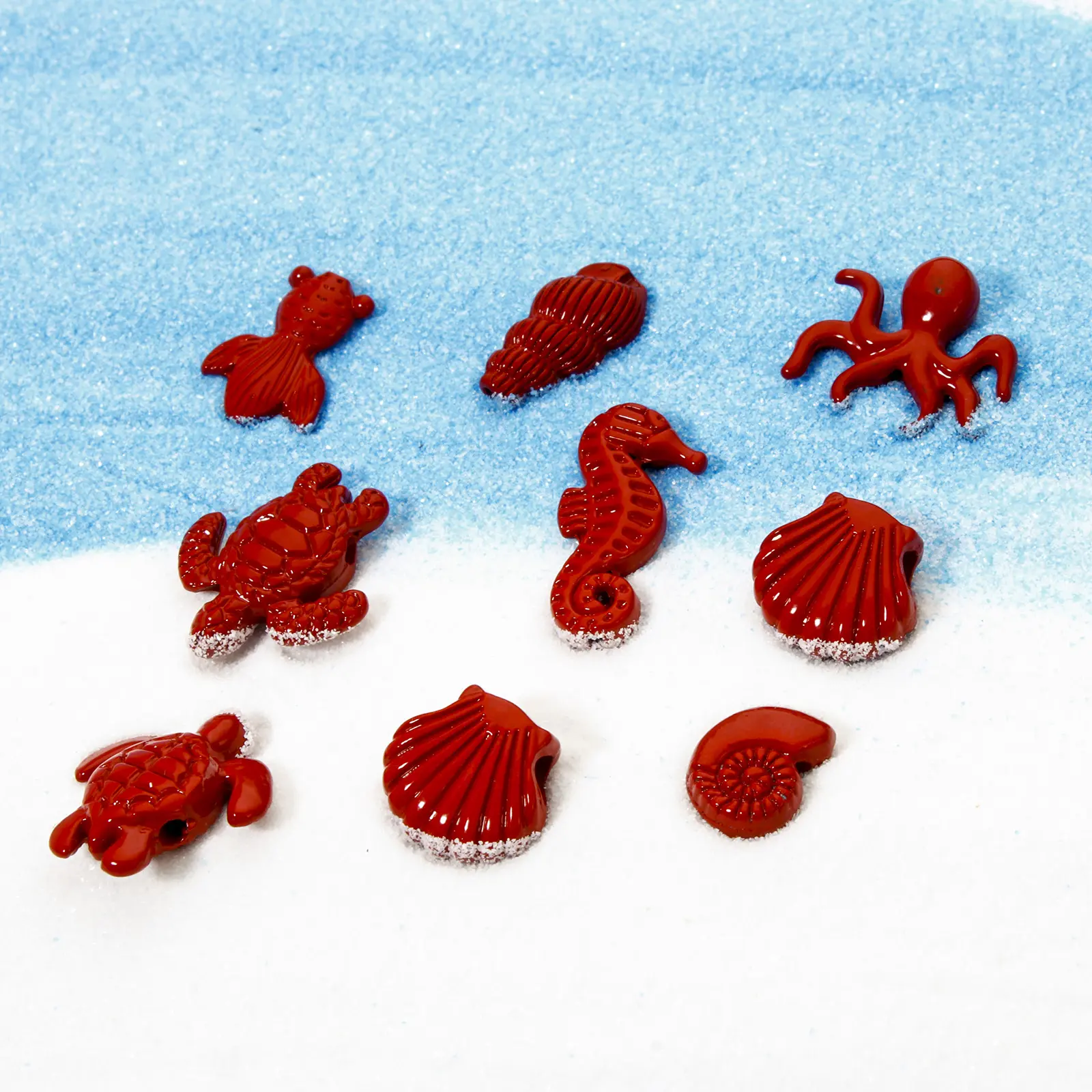 10 PCs Zinc Based Alloy Ocean Jewelry Spacer Charms Red Shell Seahorse Conch Enamel Pendants For Diy Necklace Jewelry Making