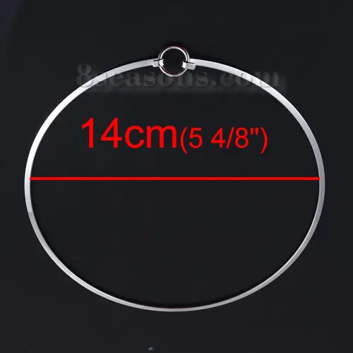 304 Stainless Steel Collar Neck Ring Necklace Silver Color For Women Men Fashion Gifts 40cm/45cm long, 1 Piece