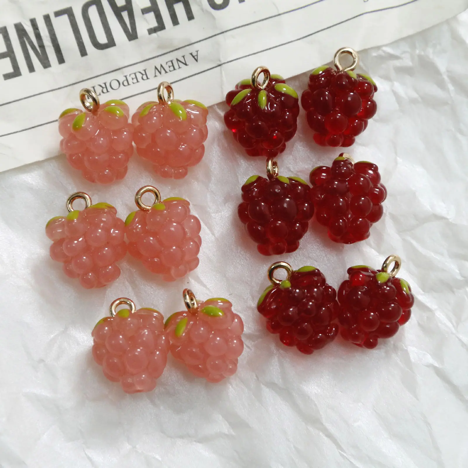 2PCs 3D Resin Charms Grape Fruit Pendants For Diy Earrings Necklace Party Jewelry Accessories Making Findings 15mm X 11mm