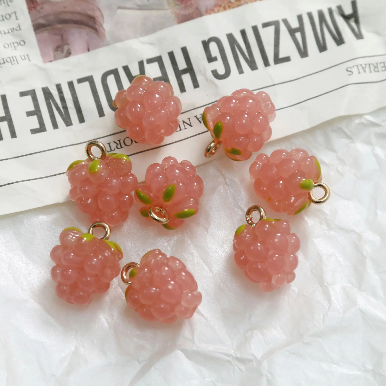 2PCs 3D Resin Charms Grape Fruit Pendants For Diy Earrings Necklace Party Jewelry Accessories Making Findings 15mm X 11mm