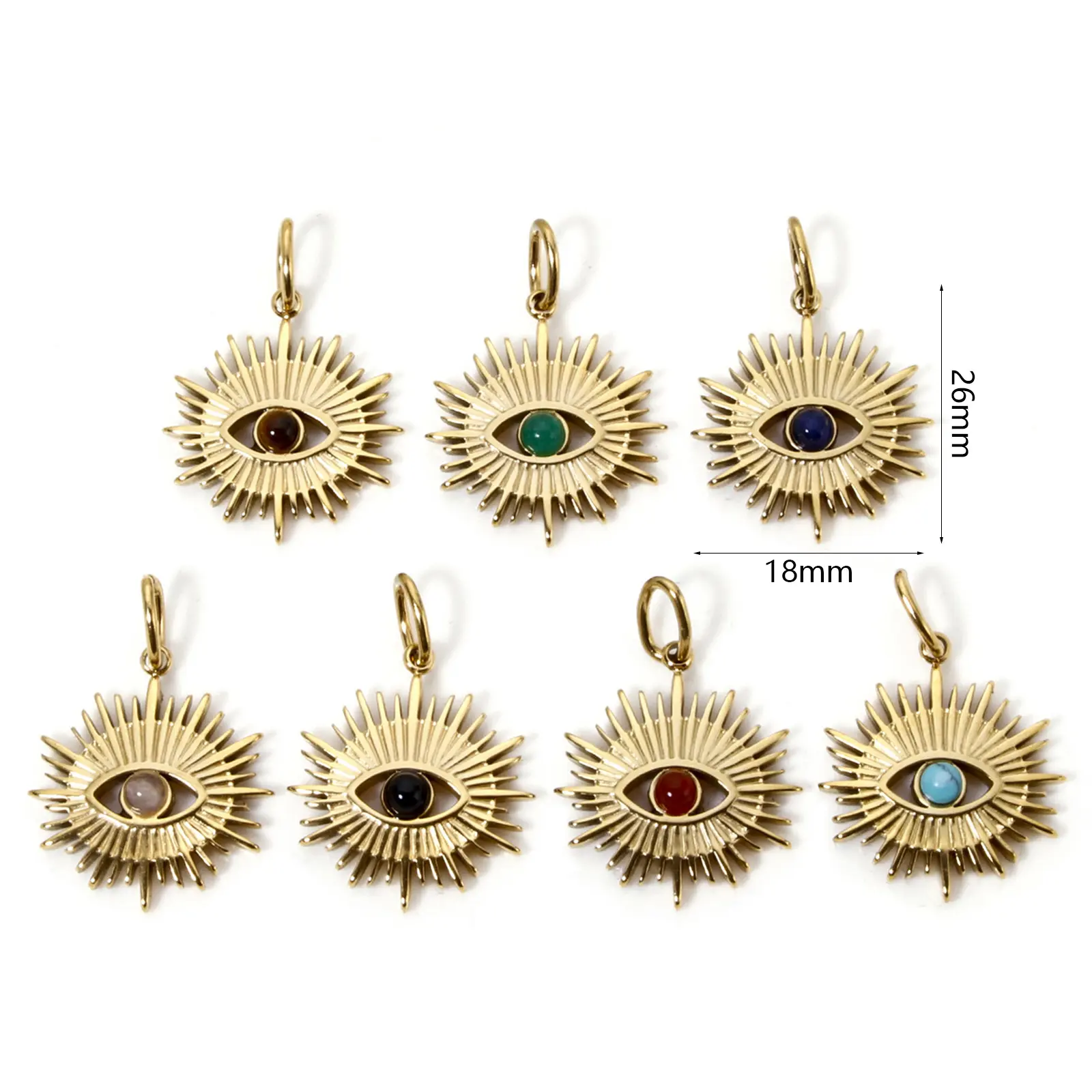 1PC 304 Stainless Steel Religious Charms For DIY Jewelry Making 14K Real Gold Plated Eye of Providence/ All-seeing Eye Pendant