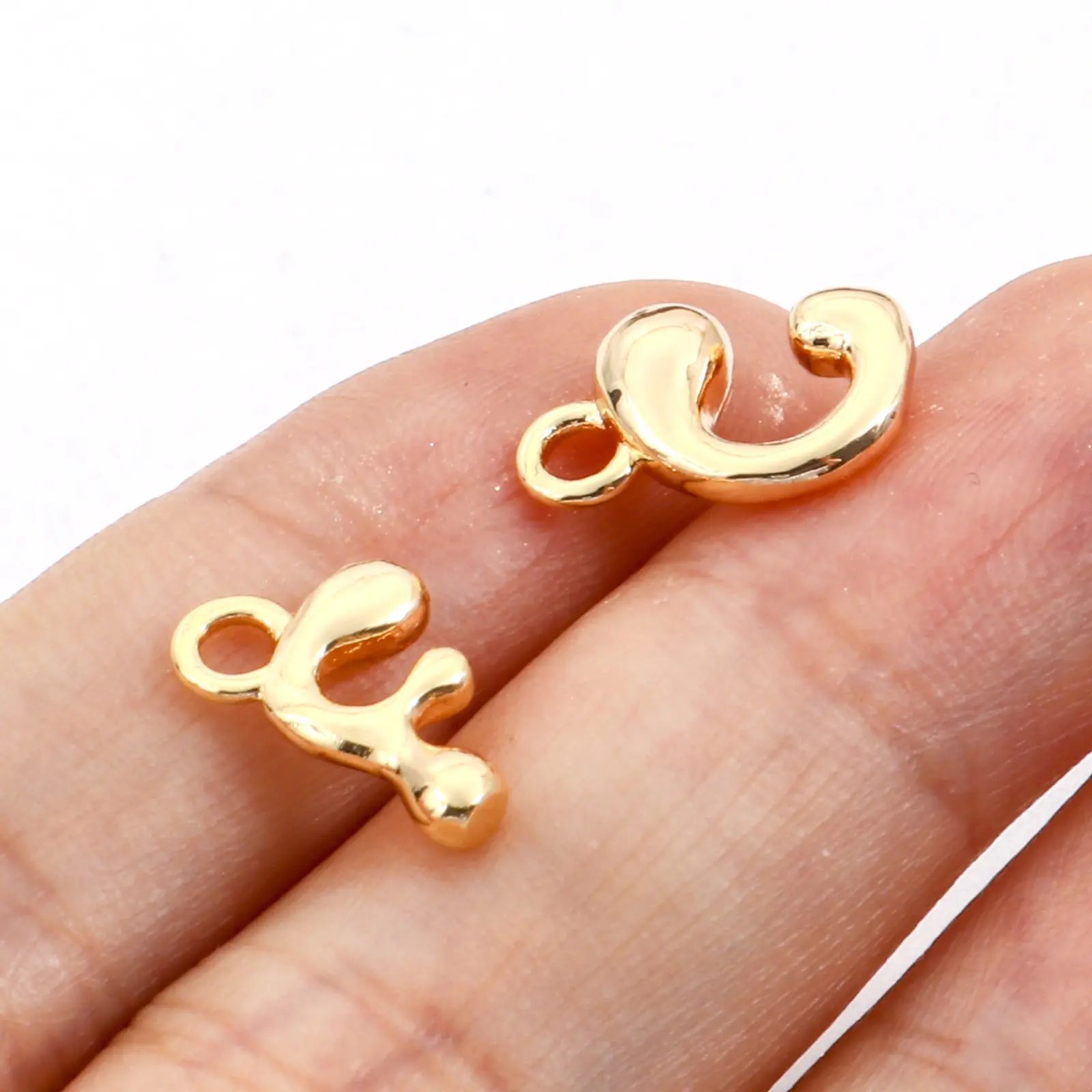 3 Piece Brass Charms 18K Real Gold Plated Capital Alphabet/ Letter Message " A-Z " Pendant Accessories DIY Personalized Jewelry
