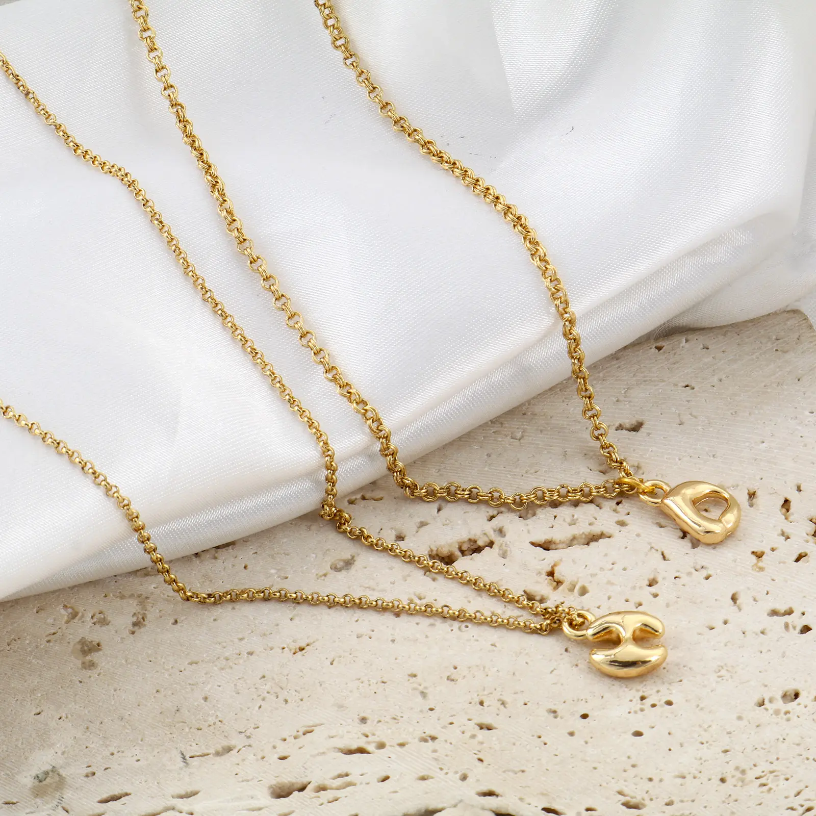 3 Piece Brass Charms 18K Real Gold Plated Capital Alphabet/ Letter Message " A-Z " Pendant Accessories DIY Personalized Jewelry